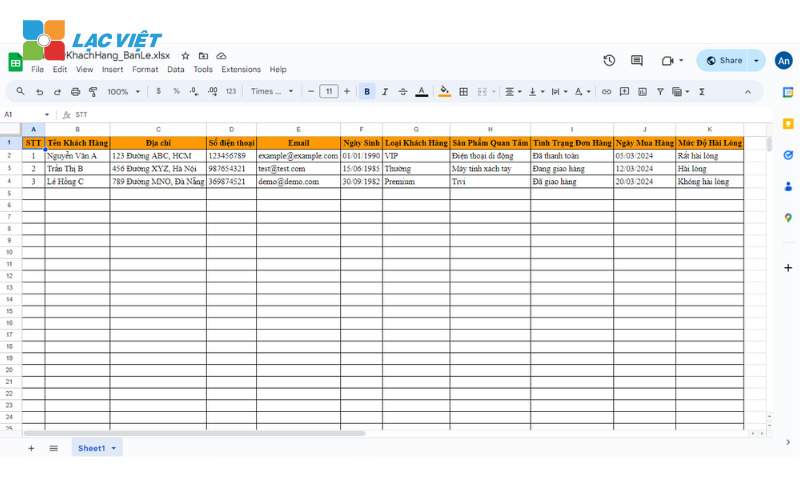Quản lý dữ liệu bệnh nhân bằng Google Sheet